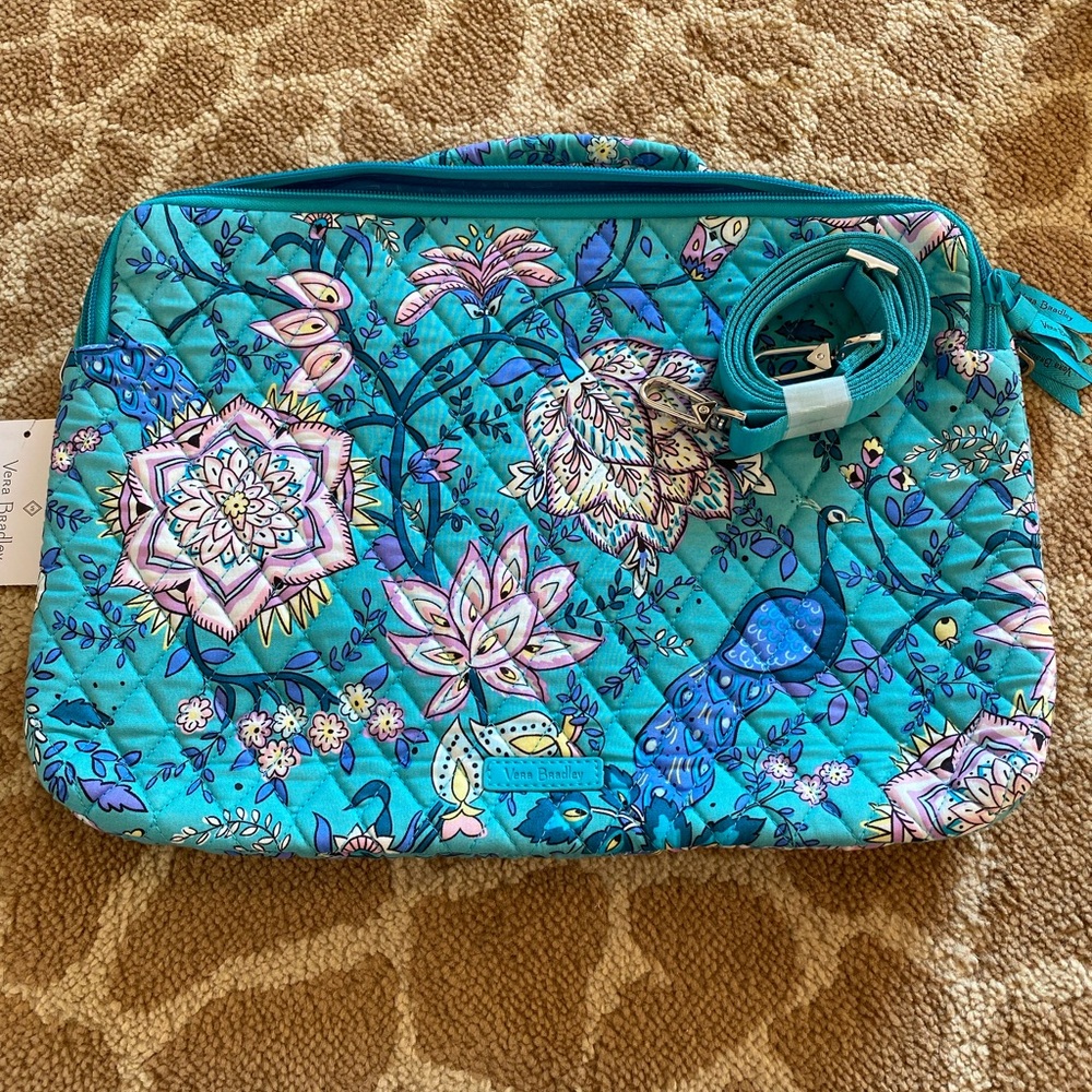 BNWT Vera Bradley Peacock Garden Laptop Case